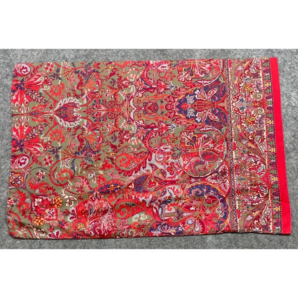 Vintage Ralph Lauren Queen Galahad 4 Piece Sheet Set Red Paisley